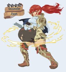 anna_(fire_emblem) anna_(fire_emblem_heroes) belly_expansion breasts female fire_emblem fire_emblem_heroes pregnant red_hair simple_background tagme tights xcel-zero