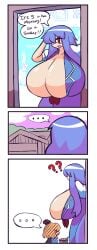 2022 blue_eyes comedy comic gensin huge_breasts humor keine_kamishirasawa massive_breasts overflowing_breasts red_eyes rip_van_fish rumia super_mario_world touhou