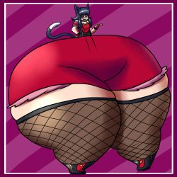 ass ass_bigger_than_head big_ass bigsychrome black_hair bubble_butt cat_ears cat_tail catgirl colossal_ass enormous_ass female female_focus female_only gigantic_ass glasses huge_ass hyper_ass large_ass looking_at_viewer massive_ass thick_thighs thunder_thighs voluptuous wide_hips