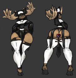 ambiguous_gender anthro beads bottom_heavy buttplug clothing cross deer flat_chested hooves humanoid legwear lutha machine mammal moose new_world_deer nun nun_outfit plug_(sex_toy) religion robot robot_humanoid robotic_arm sex_toy solo solo_focus stockings