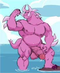 big_penis cartoon_network giant_penis kaiju monster monster_steven musclegut muscular muscular_male pink_body pink_penis steven_quartz_universe steven_universe steven_universe_future