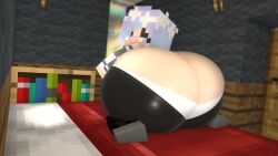 ass ass ass_bigger_than_head ass_bigger_than_torso ass_cleavage ass_expansion ass_focus avana_kastenmeier(tittank) bed blush bubble_butt butt_expansion embarrassed expansion female hyper_ass hyper_butt leggings mine-imator minecraft panties shiny tittank