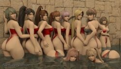 10girls 3d 6+girls ass ayane_(doa) big_ass big_breasts big_butt big_thighs black_hair blonde_female blonde_hair blue_eyes brown_eyes brown_hair dead_or_alive dead_or_alive_5 dead_or_alive_5_last_round dead_or_alive_6 dead_or_alive_xtreme_beach_volleyball dead_or_alive_xtreme_venus_vacation female female_only green_eyes green_hair groping group helena_douglas hitomi_(doa) honoka_(doa) human human_female kasumi_(doa) king_of_fighters koei_tecmo lavender_hair light-skinned_female light_skin long_hair looking_at_viewer looking_back mai_shiranui marie_rose misaki_(doa) momiji_(ninja_gaiden) multiple_girls on_back on_side pigtails pink_hair ponytail pool pool_party poolside purple_hair red_eyes short_hair smile snk sony_interactive_entertainment swimsuit tamaki_(doa) tecmo teenage_girl teenager thesuperwarrior(artist) thighs_bigger_than_head thighs_bigger_than_torso