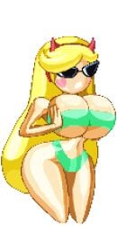 1girls bimbo bimbofication blonde_hair breast_expansion edit edited horn huge_breasts implied_transformation knick_knack large_breasts star_butterfly star_vs_the_forces_of_evil sunglasses sunnification sunny_miami thick_thighs unknown_artist