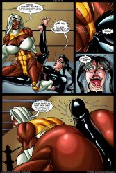 ass bananacreamcake big_ass big_breasts big_butt big_penis buttjob buttjob_over_clothes comic comic_page covered_buttjob dark-skinned_female female_on_top futa_with_female futanari latex latex_armwear latex_bodysuit latex_breasts latex_clothing latex_futa latex_legwear latex_nipples latex_stockings latex_suit latex_thighhighs light-skinned_futanari transmorpher_dds wrestler wrestling wrestling_ring