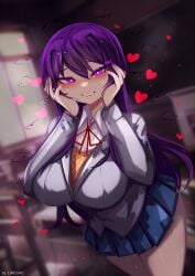 breasts doki_doki_literature_club female female_only likesac looking_at_viewer solo tagme yuri_(doki_doki_literature_club)