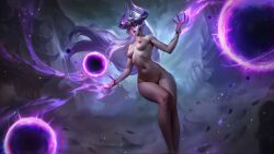 ai_generated cavic0m edited_official_artwork feet_out_of_frame league_of_legends purple_eyes riot_games silver_hair syndra tagme