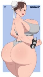 1girls 2024 2d 2d_(artwork) 9:16 ass big_ass big_breasts big_butt big_lips big_thighs breast_squish breasts brown_hair bubble_ass bubble_butt butt_crack capcom chun-li clenched_hand clenched_hands dat_ass ear_piercing earrings female female_only gigantic_ass gigantic_butt hair_buns huge_ass huge_breasts huge_butt huge_thighs large_ass large_thighs light-skinned_female light_skin looking_at_viewer looking_back makeup massive_ass massive_butt mature_female milf mouth open_mouth orange_eyes red_lips red_lipstick short_hair solo solo_female spiked_bracelet street_fighter street_fighter_6 thick_ass thick_thighs thighs truewaifu