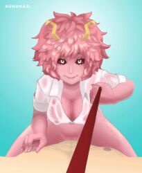 1boy 1girls abs animated bottomless breasts cleavage clitoris cowgirl_position female femdom horns leash licking_lips looking_at_partner male male_nipple_pinch male_nipple_tweak malesub mina_ashido mostly_nude my_hero_academia nipple_pinch nipple_tweak nipples pink_hair pink_skin pov pulling pussy riding see-through_clothing see_through sex straight sunshad. tagme tie tongue vaginal vaginal_penetration wet yellow_eyes