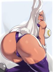 1girls ass breasts brown_skin dark-skinned_female dark_skin dat_ass female huge_ass huge_breasts hyenahonk long_hair miruko my_hero_academia rabbit_ears red_eyes rumi_usagiyama thick_thighs white_hair