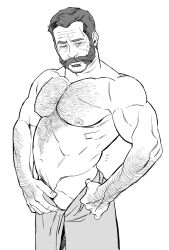 1boy activision bara barazoku beard body_hair bonjourdraws bulge call_of_duty call_of_duty:_modern_warfare_2 call_of_duty_modern_warfare_2_(2022) captain_price daddy facial_hair gay hairy hairy_arms hairy_chest hairy_male john_price male male_focus male_nipples male_only manly mature_male muscular_male nipples solo solo_male yaoi