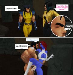 1boy 1boy1girl 1girls 3d blue_skin censored cleavage cum_in_pussy huge_cock jubilee lifting_leg marvel marvel_comics mosaic_censoring mystique pof3445 red_hair shapeshifter the_sims the_sims_4 vaginal_penetration vaginal_sex villainess wolverine_(x-men) x-men