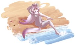 absurd_res anthro barbearian beach cinccino diva_(velociripper) female hi_res nintendo nude pokémon_(species) pokemon seaside video_games