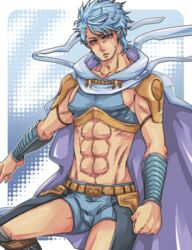 1boy abs blue_hair hokuto_no_ken male male_only ryuga_(hokuto_no_ken) tagme