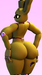 1girls 2020 3d 3d_(artwork) 4k 9:16 absurd_res animatronic anthro areolae ass ass backboob big_ass big_breasts big_butt black_nose black_sclera breasts completely_nude digital_media_(artwork) female five_nights_at_freddy's five_nights_at_freddy's_3 geometryboymejia green_areola green_nipples hands_on_hips hi_res long_ears looking_at_viewer looking_back looking_back_at_viewer machine mtf_crossgender nipples nude nude_female pink_background rabbit robot rule_63 smile solo springtrap springtrap_(fnaf) thick_thighs thighs video_games wide_hips yellow_body yellow_breasts