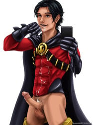 1male abs after_masturbation ass balls batman_(series) belt big_balls big_ears big_penis black_clothing black_hair bludwing blue_eyes cape circumcised colored costume cum cum_drip cum_dripping cum_leaking cum_licking cum_line cum_on_body cum_on_clothes cum_on_face cum_on_mouth cum_on_penis dc dc_comics ears erect_nipples_under_clothes erection eyebrows eyebrows_visible_through_hair facial fins gauntlets gay gloves half-dressed hand_on_face hands holding_object holding_phone human human_only large_penis long_hair long_hair_male looking_at_viewer looking_pleasured male male_nipples male_only masturbation multicolored_clothes multicolored_clothing muscles muscular_thighs neck nipples_visible_through_clothing no_underwear open_mouth pants_down penis penis_out phone pretty_boy red_clothing red_robin selfie shaved_crotch shaved_pubes simple_background skinny smile solo spikes standing symbol teen_titans teeth testicles tim_drake tumblr twink utility_belt watermark white_background white_skin white_teeth wiping_face wiping_mouth yellow_belt