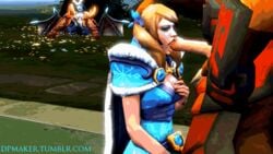 1boy 2girls 3d animated big_penis blonde_hair blue_skin breasts_grab breasts_hold closed_eyes clothed_sex crystal_maiden deepthroat domination dota dota_2 dpmaker erection faceless_male fellatio female_focus forest gif group head_grab juggernaut_(dota) light-skinned_male long_hair loop lying maledom masturbation medium_breasts on_knees oral oral_penetration oral_sex pale-skinned_female pale_skin queen_of_pain ribbon rylai_the_crystal_maiden succubus throat_barrier tight_throat white_skin