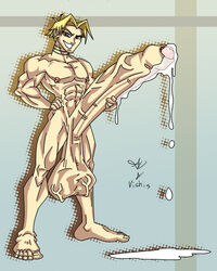 1boy bara barefoot cliff_fittir cum human hyper_penis male male_only muscle nude penis solo source_request star_ocean star_ocean_till_the_end_of_time testicles vishis