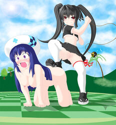 anus arin black_hair blue_hair breasts kooh long_hair nipples nude open_mouth pangya pussy red_eyes tear thighhighs uncensored