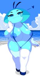 aquamarine_(steven_universe) big_areolas blue_skin cartoon_network female hoshime large_ass large_breasts oppai shortstack smug steven_universe tagme thick_thighs