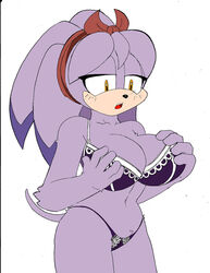 anthro bandicoot big_breasts breasts clothed clothing digital_media_(artwork) female fur hair hand_on_breast hi_res long_hair mammal marsupial open_mouth orange_eyes perci_the_bandicoot simple_background solo sonic_(series) sonic_boom sonic_the_hedgehog_(series) staci_the_bandicoot standing superbunnygt video_games white_background