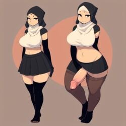 1futa ai_generated aifutalover bottomless futanari gynomorph hijab