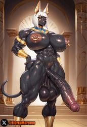 1futa abs ai_generated anthro anubis black_skin blunt_bangs bob_cut dark-skinned_futa dog_ears egyptian el_orko_marrano furry futa_focus futa_only futanari hand_on_hip huge_balls huge_breasts huge_cock muscular_futa muscular_thighs nipple_piercing red_eyes saggy_balls thick_thighs veiny_penis white_hair wide_hips