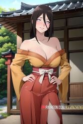 1girls ai_generated arms_at_sides artist_name bare_chest bare_legs bare_shoulders bare_thighs belt big_breasts blush boruto:_naruto_next_generations breasts brown_hair busty clothed_female clothing curvaceous female female_only front_view huge_breasts hyuuga_hanabi kevin_zheng kimono legs_together long_hair looking_at_viewer low-tied_long_hair low_ponytail miniskirt nai_diffusion naruto naruto_(series) no_bra no_bra_under_clothes nose_blush obi open_clothes open_kimono oppai patreon_username pink_lips pinup pupilless_eyes revealing_clothes ribbon sash skimpy skimpy_clothes skindentation skirt smooth_skin solo solo_focus stable_diffusion standing text thick_thighs thighs upper_body url very_long_hair violet_eyes voluptuous watermark web_address wide_hips wide_sleeves yukata