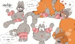 anus balls chubby cum english_text femboy furry garfield_(series) garfield_the_cat gay gay_sex musk_clouds nermal nermal_(garfield) paramount_pictures paws,_inc. penis presenting_hindquarters sex spreading text thigh_highs white_background zackary911