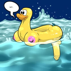 1:1 absurd_res animate_inanimate breasts furry futanari genitals hentai9ja hi_res inanimate_object inflatable intersex living_inflatable penis rubber_duck solo_futa