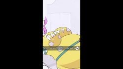 1girls animated belly big_belly big_breasts bloated_belly breasts clown_girl eating eightxl english_voice_acting female fizz_(eightxl) ice_cream mp4 phone_screen sloshing_belly sound tagme text video voice_acted