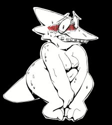 1girls 2d alphys ass breasts embarrassed embarrassed_nude_female enf female female_only humanoid largedrat solo tagme tagme_(artist) thick_thighs undertale undertale_(series)