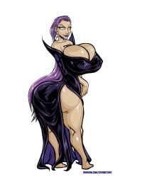 1girls ass big_ass big_breasts breasts cleavage dc dc_comics dcau female huge_ass huge_breasts purple_hair tala xxxbattery