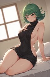 1girls ai_generated alternate_breast_size breasts female green_eyes green_hair hi_res hips light-skinned_female light_skin looking_at_viewer medium_breasts naughty_face one-punch_man stable_diffusion stuffyai tatsumaki thick_thighs thighs virgin_killer_sweater wide_hips