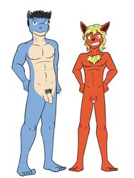 3:4 anthro anthrofied ball_size_difference balls blastoise chest_tuft circumcised duo ear_piercing eeveelution flaccid flareon foreskin full-length_portrait fuze genitals hands_on_hips hi_res humanoid_genitalia humanoid_penis male navel nintendo nipples nude partially_retracted_foreskin penis penis_size_difference piercing pokémon_(species) pokemon pokemon_(species) portrait pubes pubic_hair retracted_foreskin simple_background size_difference small_balls small_penis tuft uncircumcised uncut video_games white_background