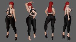 3d armpit_hair big_ass big_breasts bimbo bubble_butt earrings fake_breasts fat_ass high_heels honey_select hoop_earrings ihateasuka implants jewelry leggings long_nails original_character platform_heels pubic_hair red_hair sideboob tattoo thick_thighs wallpaper