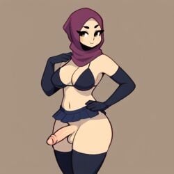 1futa ai_generated aifutalover bottomless futanari gynomorph hijab