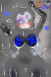 b.o.t beanontoast big_breasts black_body black_hair five_nights_at_freddy's makeup marionette_(fnaf) penetration_from_behind puppet_(fnaf) rockstar_puppet_(artist) shower_sex