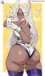 1girls almualim ass breasts dark-skinned_female dark_skin dat_ass female hero_outfit_(mha) hi_res hips huge_ass huge_breasts long_hair miruko my_hero_academia rabbit_ears red_eyes rumi_usagiyama selfie thick_thighs thighs white_hair wide_hips