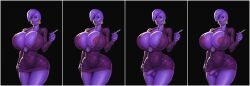 1futa 1girls balls big_nipples boobsgames bottomless breasts cleavage clothed clothing dress ear_piercing erection female futanari gigantic_breasts huge_breasts huge_cleavage humanoid intersex leah_estrogen mostly_clothed nipple_slip nipples no_nose osmosis_jones partially_retracted_foreskin penis pink_skin purple_dress small_penis smooth_balls smooth_penis solo standing thick_thighs uncut wide_hips