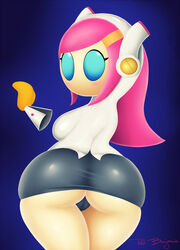 ass big_ass big_breasts breasts cameltoe dat_ass kirby_(series) kirby_planet_robobot kirby_star_allies looking_at_viewer looking_back mouthless mouthless_female redbenjamin skirt susanna_patrya_haltmann susie_(kirby)