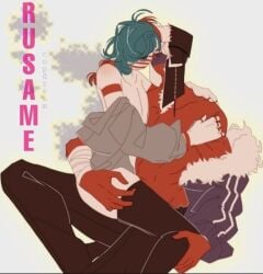 black_legwear copdream countryhumans cute femboy homosexual kissing nudity russia_(countryhumans) soft united_states_of_america_(countryhumans)