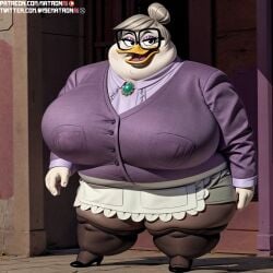 1girls 4k ai_generated anthro avian bbw bentina_beakley big_breasts breasts chubby_anthro clothed clothing disney duck ducktales ducktales_(2017) fat fat_ass fat_butt female female_anthro female_focus female_only furry gilf glasses granny gray_hair highres hips massive_breasts matronai_(artist) old older_female overweight overweight_anthro overweight_female patreon patreon_username pinup plump solo solo_female stable_diffusion thick thick_ass thick_hips thick_thighs thighhighs thighs twitter_username wide_hips