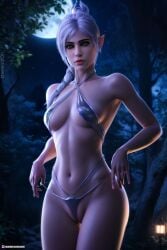 1girls 2024 3d artist_name baldur's_gate baldur's_gate_3 cowboy_shot depth_of_field dungeons_and_dragons elf elf_ears elf_female face_scar female female_only forest forgotten_realms gray_hair grey_hair half-elf lantern lipstick looking_at_viewer medium_breasts moon nature_background night night_sky outdoor outdoors outside red_lipstick scar scar_on_face shadowheart skindentation solo solo_female standing therealzoh white_hair zoh