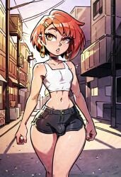 ai_generated artistatworst femboy feminine_male nadia_banks oc otoko_no_ko red_hair shorts trap