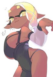 2024 :3 big_breasts clothed clothing dark-skinned_female dark_body dark_skin frye_(splatoon) frye_onaga full_body full_color hi_res huge_breasts humanoid_pointy_ears looking_at_viewer looking_down low-angle_view mocamocaink nintendo pointy_eared_humanoid pointy_ears pseudo_hair splatoon splatoon_(series) splatoon_3 tentacle tentacle_hair thick_thighs white_background yellow_eyelashes yellow_eyes yellow_hair