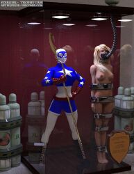 3d blonde_hair bound bound_arms bound_wrists completely_nude completely_nude_female courtney_whitmore dc dc_comics mannequin nude nude_female stargirl thejpeger trophy_case