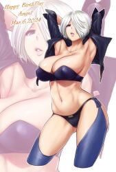 1girls 2024 2d 2d_(artwork) :3 angel_(kof) armpits arms_behind_head artist_logo artist_signature ass athletic athletic_female bangs bare_belly bare_stomach barely_clothed belly belly_button big_ass big_breasts big_butt biker_jacket blue_eyes bra breasts butt chaps cleavage clothed clothed_female clothing color colored curvaceous curvy curvy_body curvy_female curvy_figure fanart female female_focus female_only femme_fatale full_color hair hair_over_one_eye huge_breasts jacket king_of_fighters large_ass large_breasts large_butt latina light-skinned_female light_skin lips looking_at_viewer mexican mexican_female naughty nipples nipples_visible_through_clothing pepsitou pose posing seductive seductive_pose short_hair snk solo solo_female solo_focus stomach thick_thighs thighs thong video_game_character video_game_franchise video_games voluptuous voluptuous_female white_hair