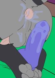 ass balls blue_liquid dildo furry gray_fur ice01932475 male penis piggy:_book_2 piggy_(game) raccoon rash_(piggy) roblox solo tail