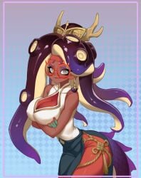 2busty2hide alternate_costume breasts cosplay female glasses large_breasts little_blood marina_(splatoon) nintendo purah purah_(cosplay) splatoon splatoon_(series) splatoon_2 tears_of_the_kingdom tentacle_hair the_legend_of_zelda the_legend_of_zelda:_tears_of_the_kingdom